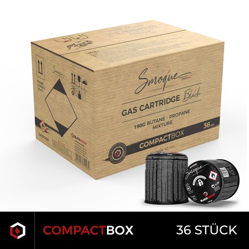 SMOQUE | GAS CARTRIDGE BLACK | COMPACTBOX | 36 Stk.